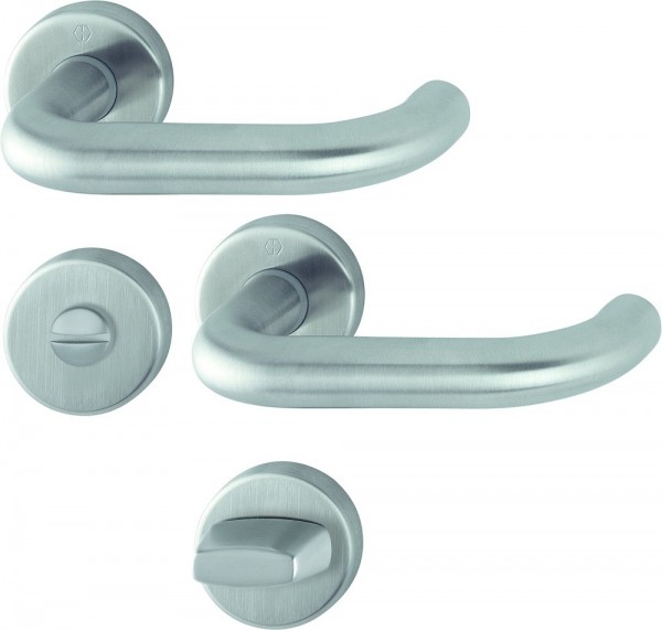 HOPPE Rosettengarnitur Paris E138Z/42KV/42KVS Schnellstift WC Ausführung F69 Edelstahl