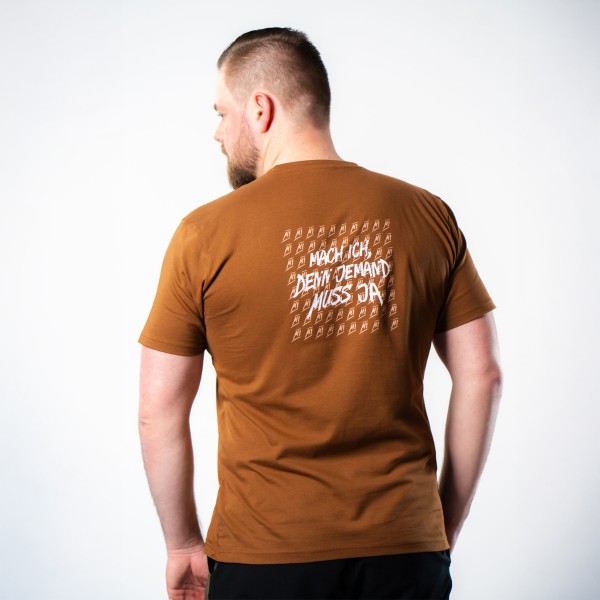MACH ICH® T-Shirt mit BackPrint Slogan 1 Unisex (Ziegelbraun)