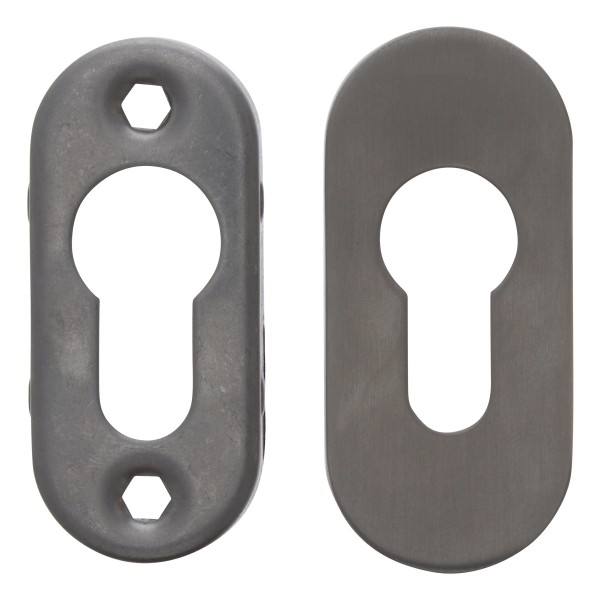 ToniTec® Schlüsselrosette PZ Lochung Oval Rosette 9mm EDELSTAHL