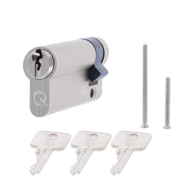 greenteQ Halbzylinder SX 30 8-F mit 3 Schlüssel verschiedenschliessend 10/30 mit ToniTec Zylinderspflegespray ZPS50 13ml