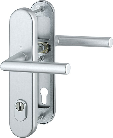 Hoppe Türgriffgarnitur Amsterdam ES1 F1 Aluminium natur 92 mm PZ