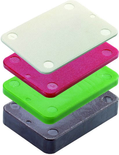 PHI Unterlegplatte 40 x 60 x 4 mm Kunststoff gelb