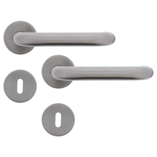 ToniTec® Rosettengarnitur "Martina" Drückergarnitur U-Form Edelstahl