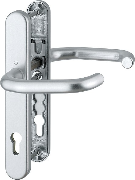 Hoppe Rauchschutz Drückergarnitur F1 Aluminium natur PZ 92 mm