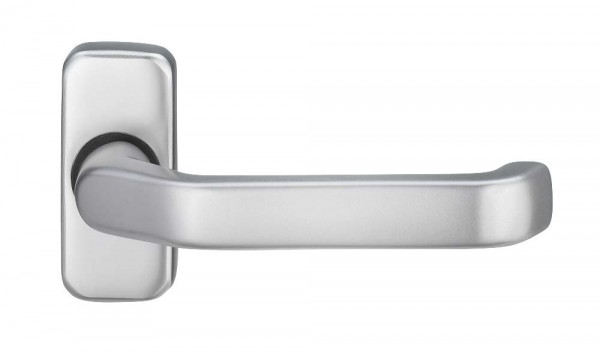 Dieckmann Aluminium Rahmendrückerlochteil 8 mm fest auf käntiger Rosette 1200/2034/12