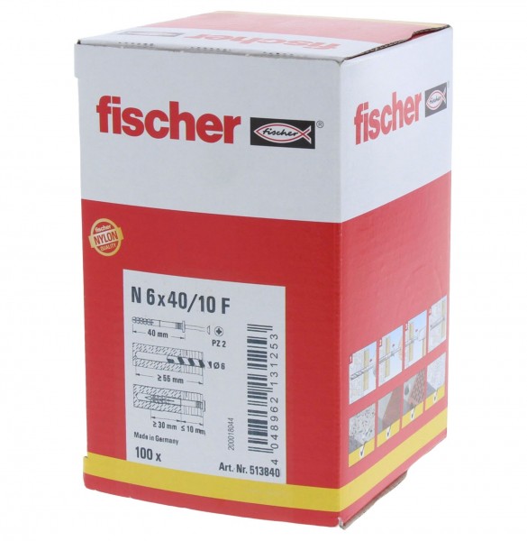 Fischer Nageldübel N 6x40/10 F 100 Stück
