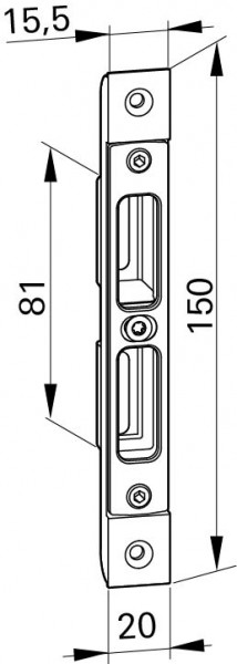 Roto DoorSafe MV Schließstück 20mm verstellb. MV-SST H/C/V/20mm/SL