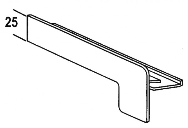 GUTMANN Bordstück B404Al / 130 mm rechts aufsteckbar RAL 9016 verkehrsweiss
