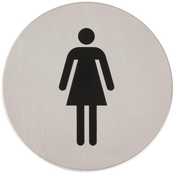 Hermat Hinweisschild 3730 76 mm Drm FRAUEN Edelstahl matt selbstklebend