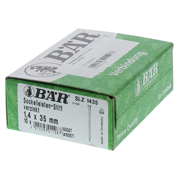 Sockelleistenstifte 1,4 x 35 mm ( Pak a 1000 Stk. )