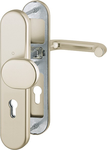 Hoppe Korr. Wechselgarnitur Paris ES1 F2 Aluminium neusilber 72 mm PZ