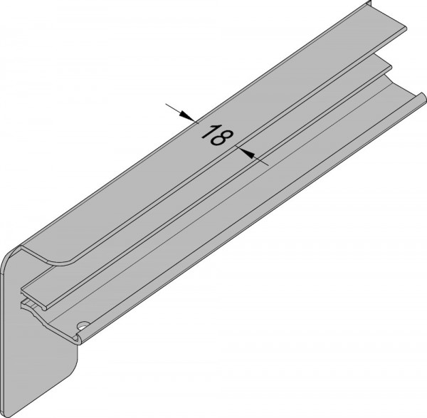 Gutmann Bordstück B406Al / 180 mm links aufsteckbar blank