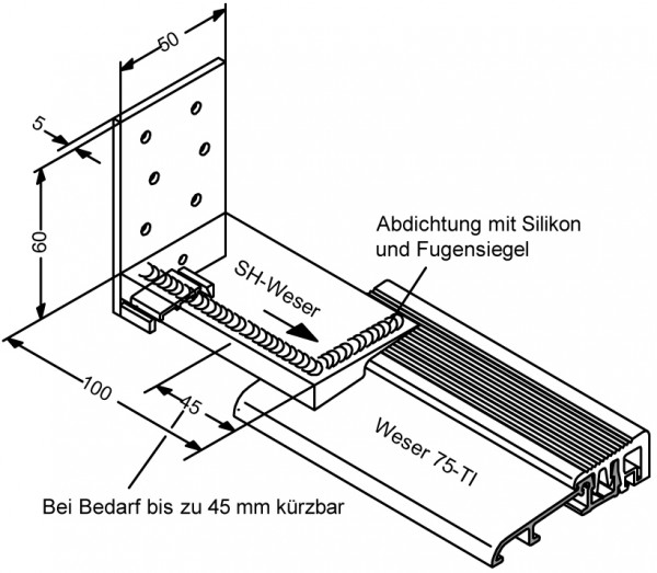 Gutmann Schwellenhalter SH Weser schwarz links