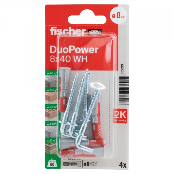 Fischer DUOPOWER 8x40 WH Inhalt: 4 Stück