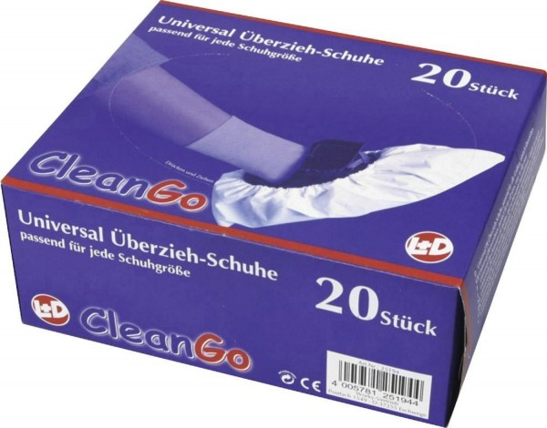CleanGo PE-Überziehschuh weiß weiss mit Gummizug Spenderbox