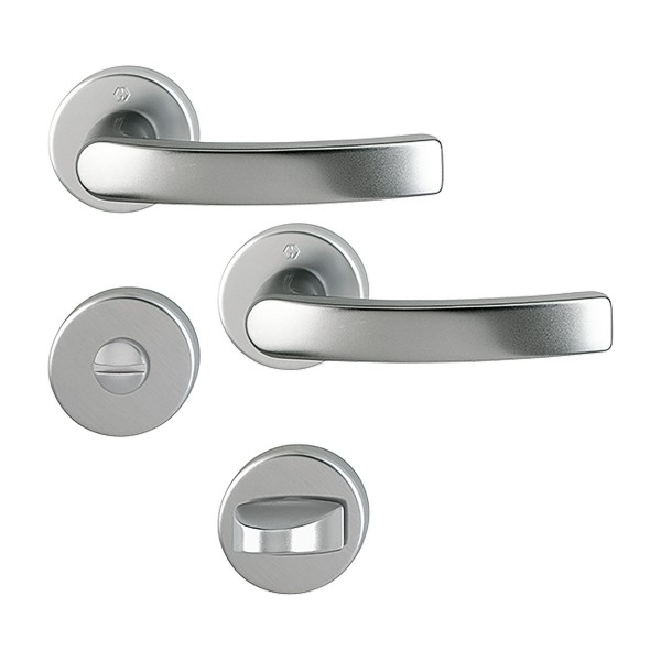 HOPPE WC-Rosettengarnitur, Aluminium Edelstahloptik matt, Modell Luxembourg 199/42KV/42KVS