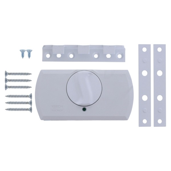 Ikon Fenster- und Balkontürensicherung mit Krallfix 1 mit Drehknauf weiß