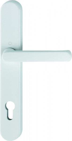 HOPPE Luxembourg Schmalschild-Halbgarnitur, Außenseite / F9016 verkehrsweiß / 8 mm