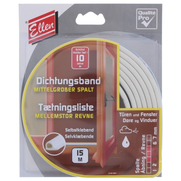 Selbstklebendes Dichtungsband Ellenflex für Fenster und Türen weiß á 15 m 6402113