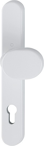 Hoppe Außenschild Luxembourg F9016 Aluminium verkehrsweiß mit Knopf