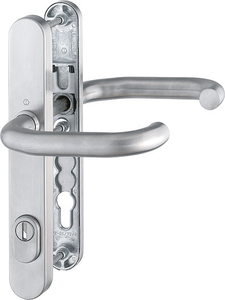 Hoppe Türgriffgarnitur Paris ES1 F69 Edelstahl matt 92 mm PZ