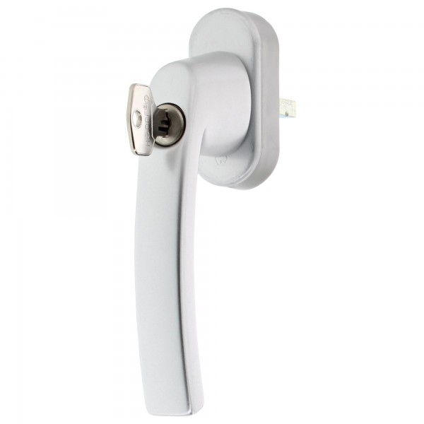 HOPPE Fenstergriff Nürnberg 0911S/US952 Secu100®+Secustik® abschl. VK 7/32-42 mm 10 mm Nocken 90° F1 AL natur