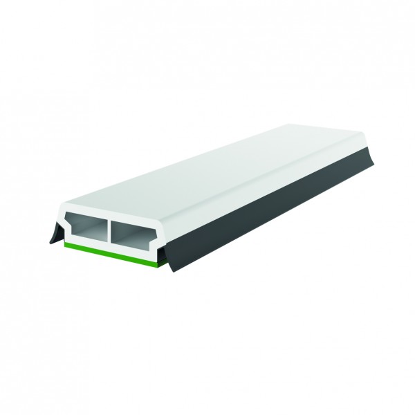 EXTE Glassprosse mit 15° Schräge 27 x 9 mm weiß mit schwarzer Dichtung