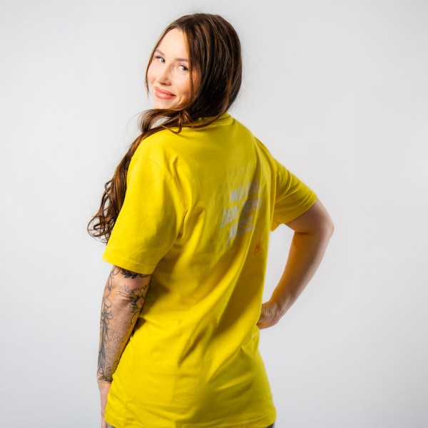 MACH ICH® T-Shirt mit BackPrint Slogan 1 Unisex (Sonnengelb)