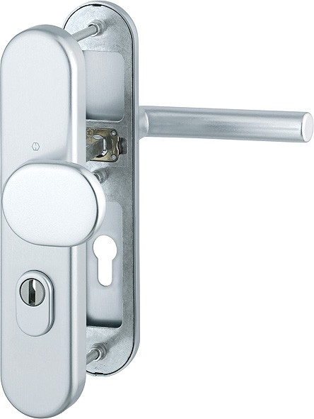 Hoppe Wechselgarnitur Amsterdam ES1 3663475 F1 Aluminium natur 86G/3332ZA/3310/1400 PZ 72mm TS=42-47mm