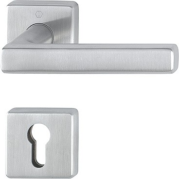 Hoppe FS Türgriffgarnitur Dallas PZ F69 Edelstahl matt FS-E1643/52/52S