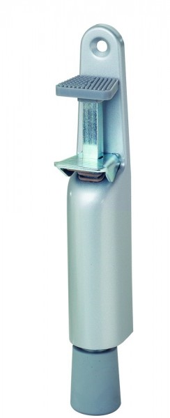 Woelm Türfeststeller 1034.02 mit 50 mm Hub silberfarbig einbrennlackiert