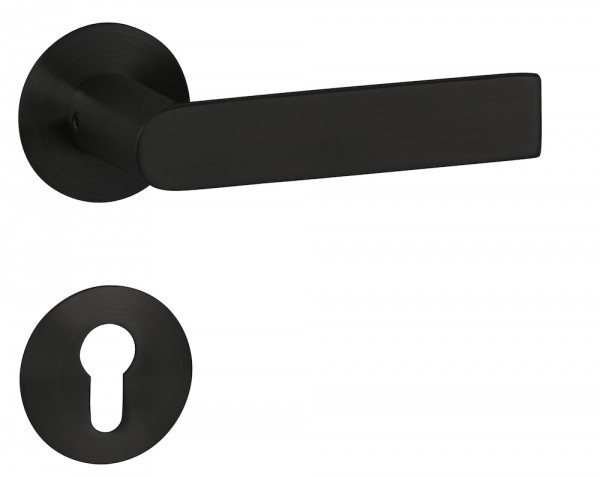 Hermat ZT-Drückergarnitur 1802 BASIC 13 Oberfl. 74 Classic Black, ähnl. RAL 9005