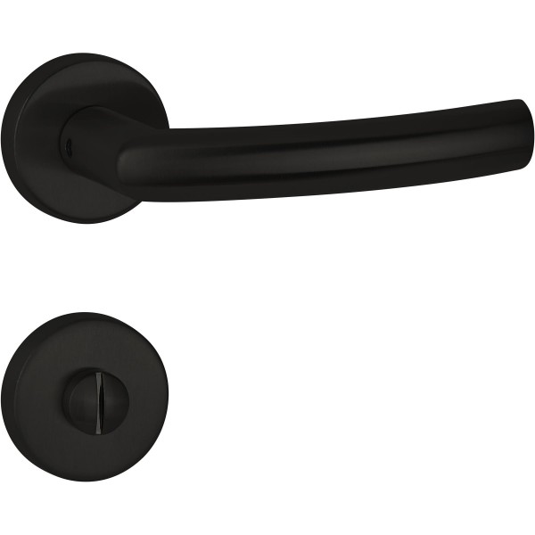 Hermat Bad-Drückergarnitur 1807 BASIC 07 Oberfl. 74 Classic Black, ähnl. RAL 9005