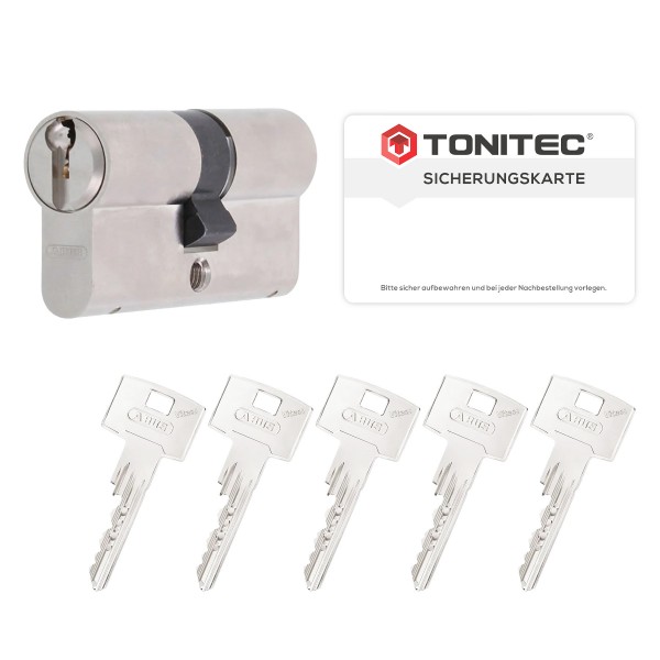 ABUS Vitess.1000 Einzelschliessung VS mit Sicherungskarte im ToniTec® Eigenprofil, N&G inkl. 5 Schlüssel