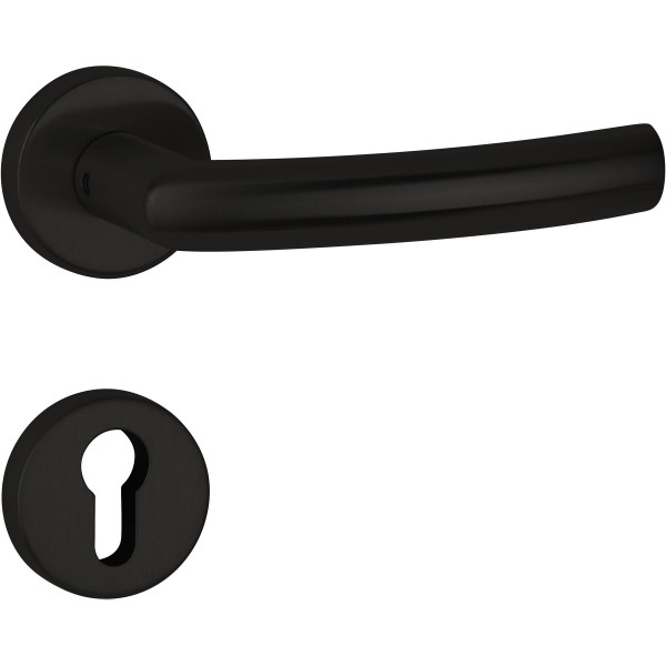 Hermat ZT-Drückergarnitur 1807 BASIC 07 Oberfl. 74 Classic Black, ähnl. RAL 9005