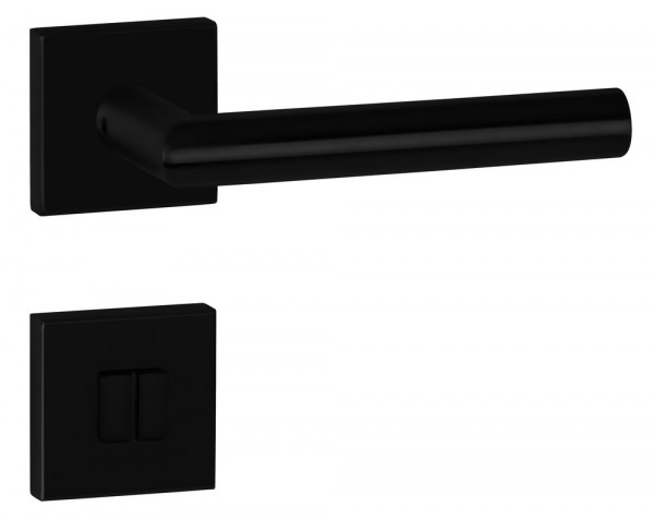 Hermat Bad-Drückergarnitur 1802 BASIC 02 Oberfl. 74 Classic Black, ähnl. RAL 9005