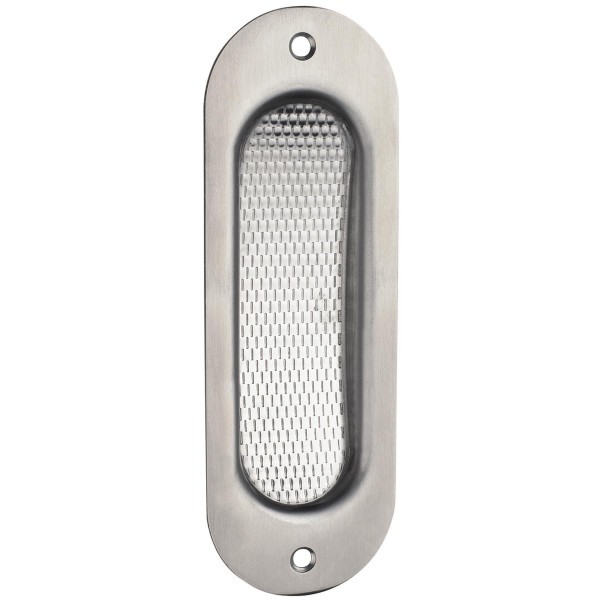 gelbrot Schiebetürmuschel BB gelocht 120 x 40 mm abgerundet Edelstahl matt