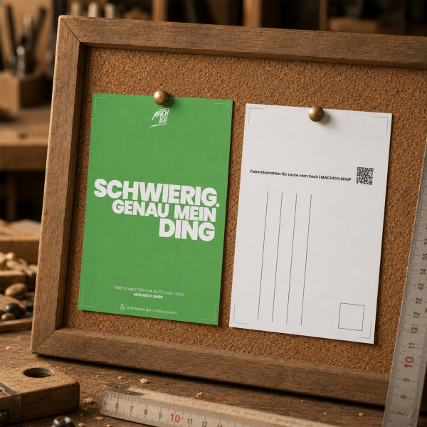 MACH ICH Postkarte – Schwierig, genau mein Ding grün