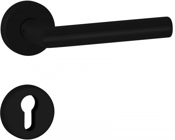 Hermat ZT - Drückergarnitur 1802 BASIC 02 Oberfl. 74 (Classic Black beschichtet)
