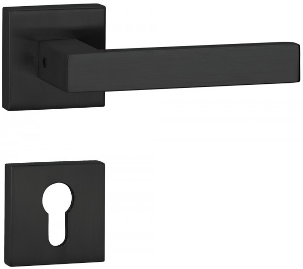Hermat ZT - Drückergarnitur 1682 L WEST Oberfl. 74 (Classic Black beschichtet)