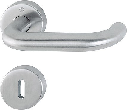 HOPPE Paris Objektrür- Rosettengarnitur F69 Edelstahl OB TS 40-45mm 8mm Vierkant