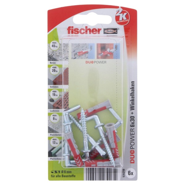 Fischer DUOPOWER 6x30mm WH mit Windelhaken 6 Stück