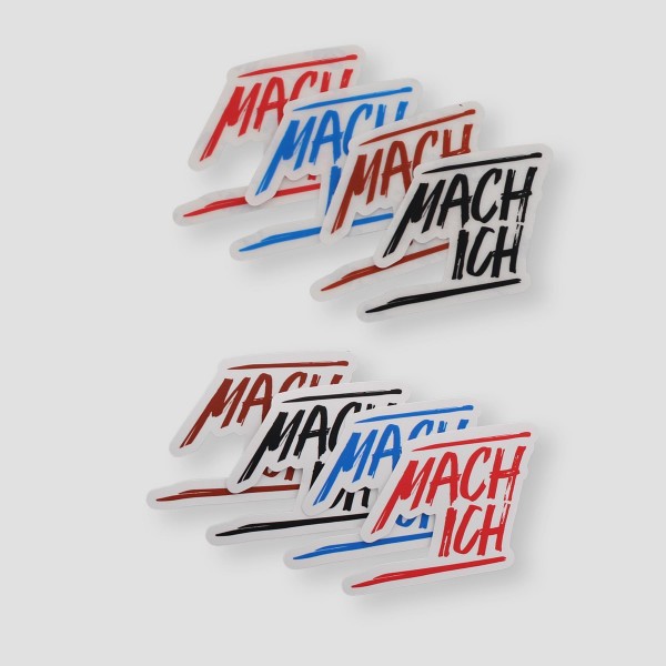 MACH ICH® Aufkleber Set Indoor & Outdoor je Farbe 1 Stück (8 Stück)