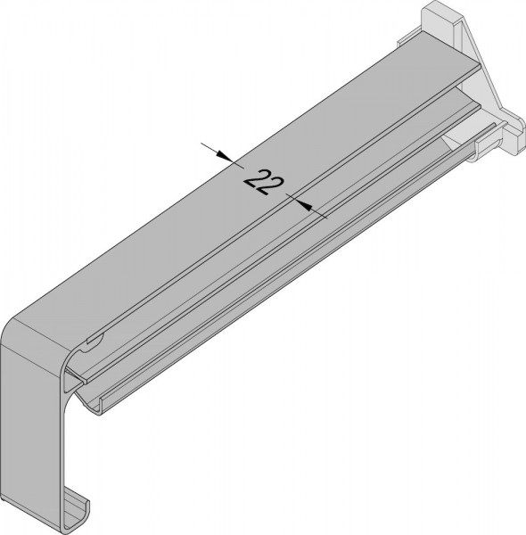 Gutmann Gleitabschluß - Aluminium MF 400 320 mm links RAL 7016 matt