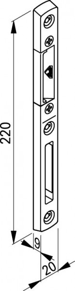 Roto DoorSafe MV - F/R Schließstück links verstellbar SL (ROTOsil)