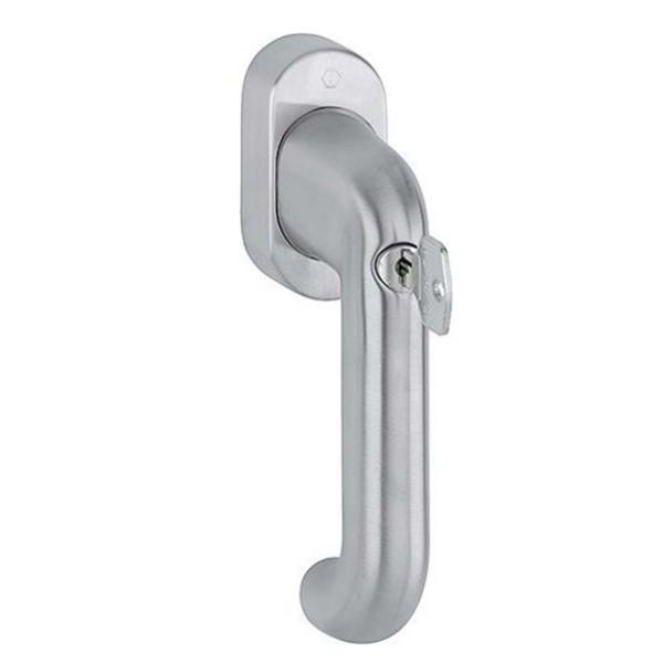 Hoppe Fenstergriff Paris E038S/US9056 Secu100 ® 100NM abschließbar VarioFit ® Vierkant 32-42 mm Schließung H001 F69 Edelstahl matt