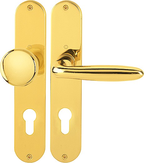 Hoppe Wechselgarnitur Verona F71 Messing poliert Knopf M90 M151/302