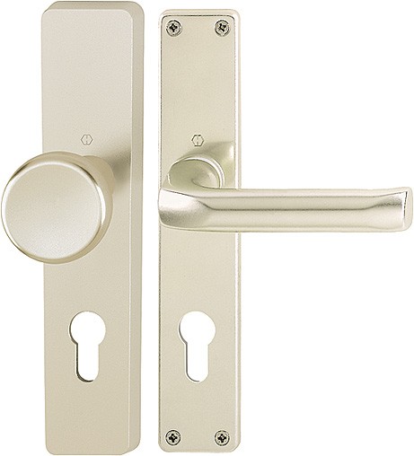 Hoppe Wechselgarnitur London F2 Aluminium neusilber 72 mm PZ Knopf 54