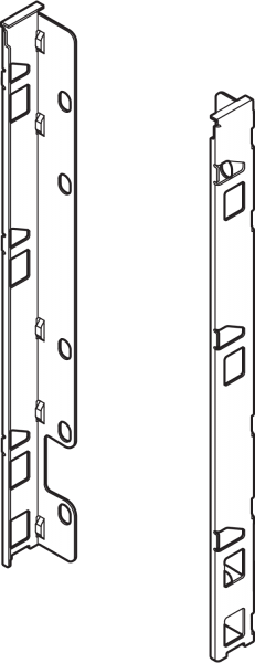 Blum LBX Holzrückwandhalter li./re. 210 mm F-Höhe 253mm seidenweiss