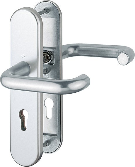 Hoppe FS Türgriffgarnitur Paris ES1 F1 Aluminium natur 72 mm PZ